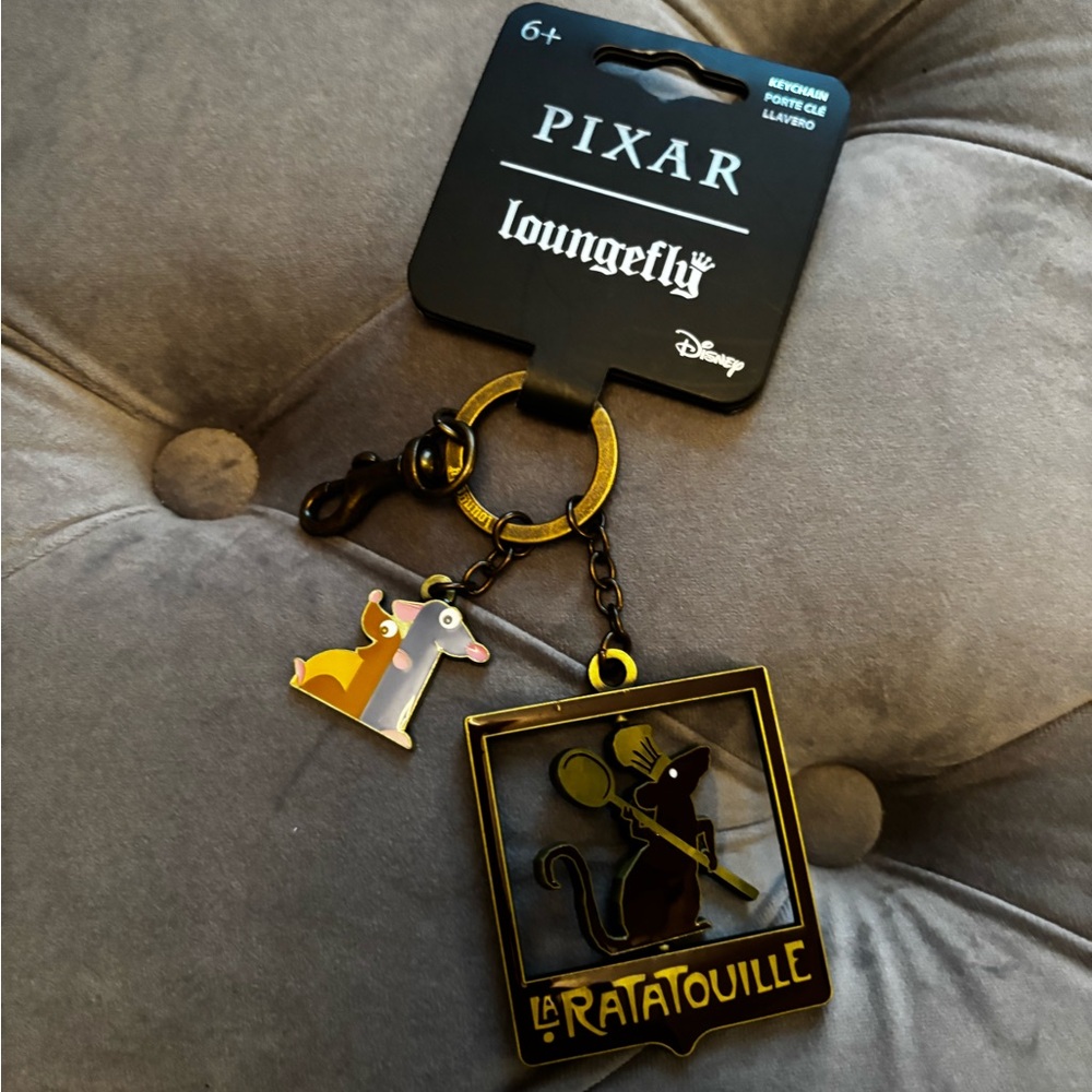 Loungefly Pixar Gold Rat Keychain